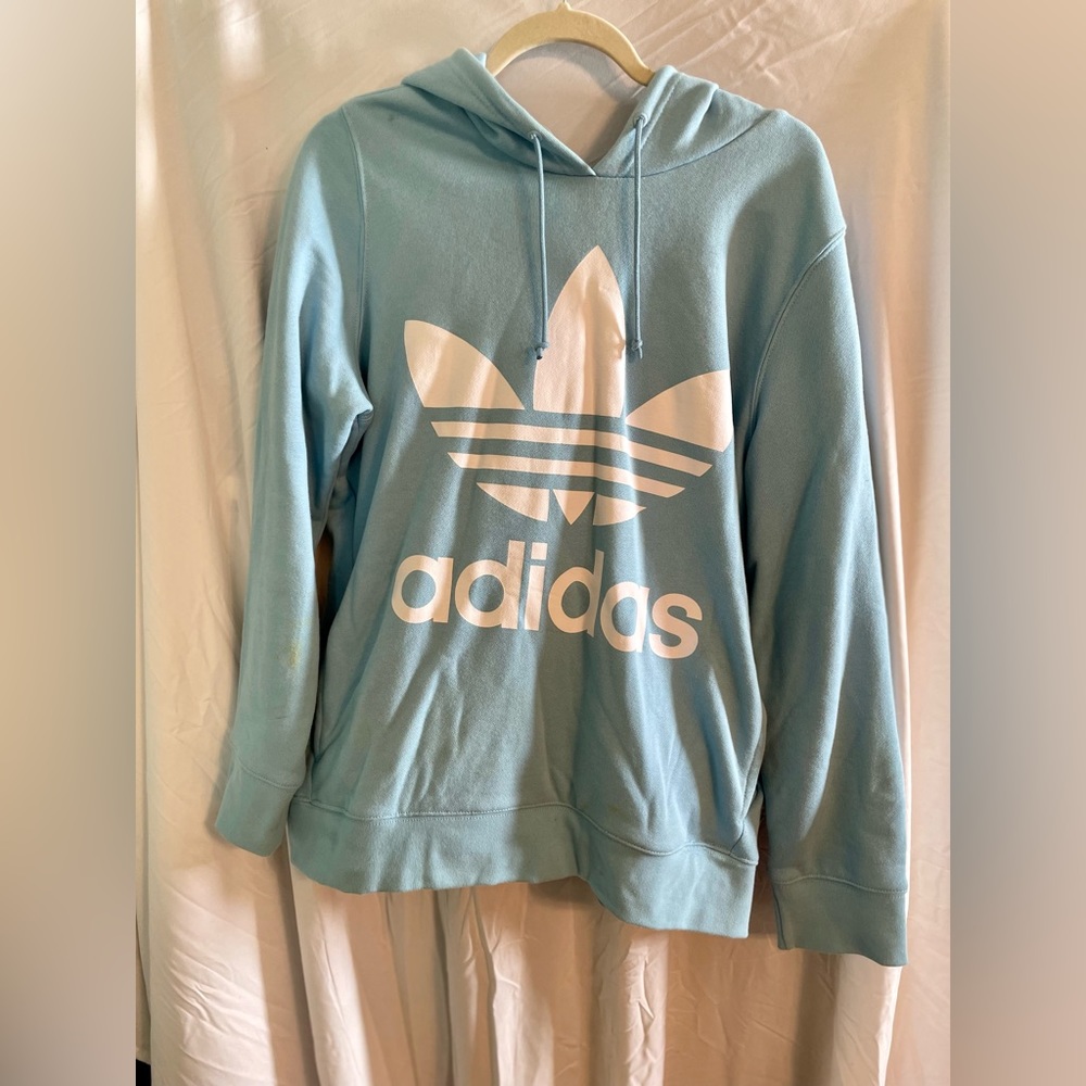 💕Baby Blue Authentic Adicolor Classics Adidas Trefoil Hoodie
